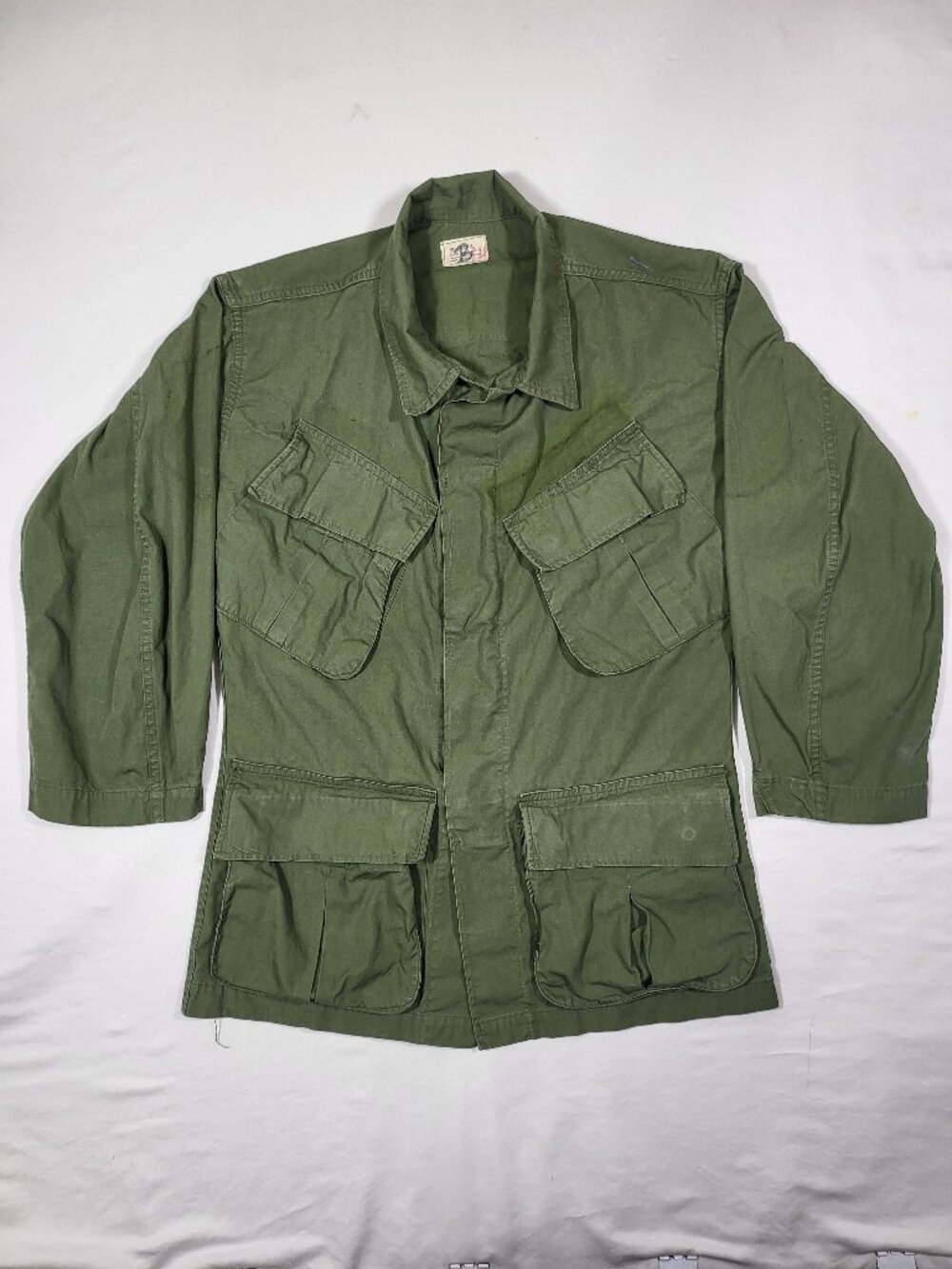 Vintage 60s Vietnam US Army OG-107 Jungle Fatigue Jacket Coat Small Regular